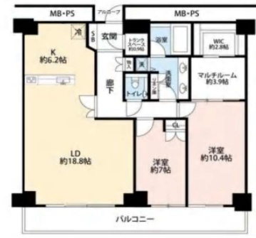 WコンフォートタワーズWESTの間取り