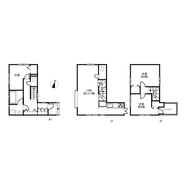 大田区東馬込　リノベーション中古戸建の間取り