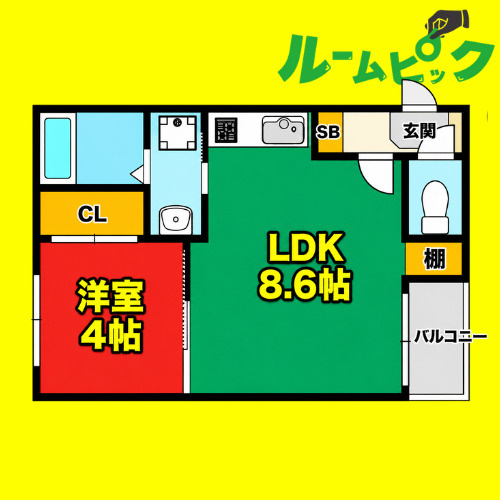エンジェルケープ　名古屋市賃貸　仲介手数料無料の間取り