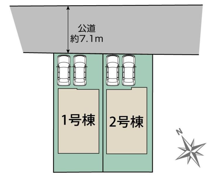 伊勢原市上粕屋新築戸建て　1号棟の区画図|区画図「伊勢原市上粕屋新築戸建て」