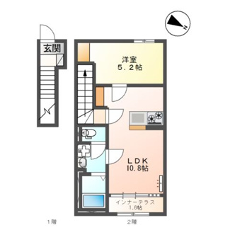 【間取り】 | (仮)リバーヒルズ塩冶神前１LDK／１ＬＤＫ