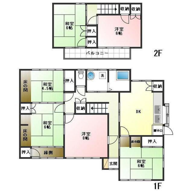 各務原市蘇原申子町１丁目の一戸建ての間取り