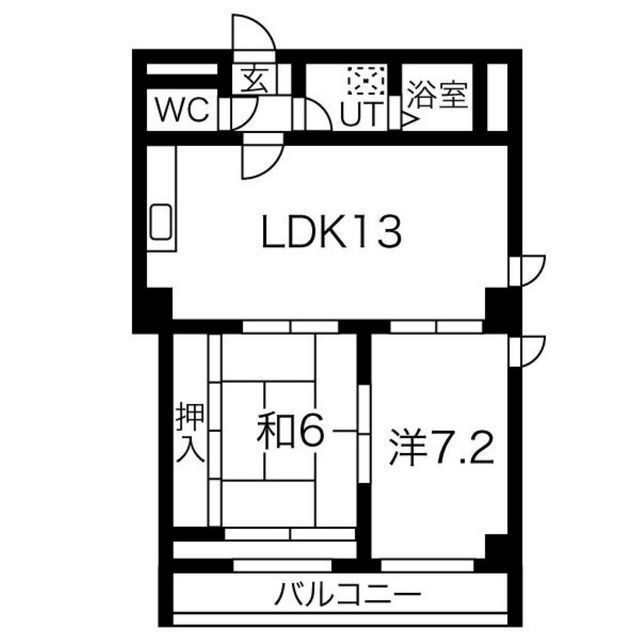 岐阜市元住町の賃貸マンションの間取り