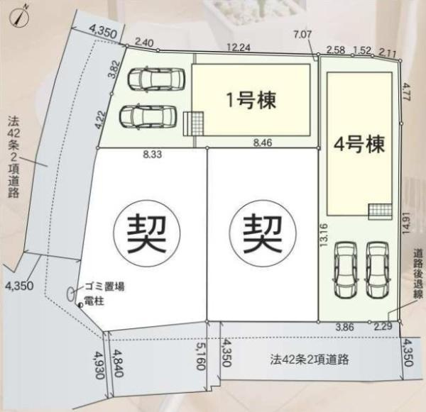 枚方市 招提元町 第１０　１号棟　新築 一戸建ての区画図|1号棟です
