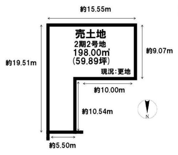 橿原市常盤町の売地の土地図