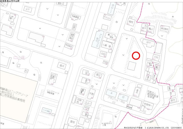 2026/2/2新規　土地　高山市中山町　1760万の地図