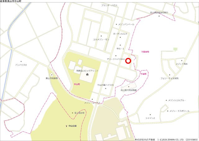 2026/2/2新規　土地　高山市中山町　1760万の地図