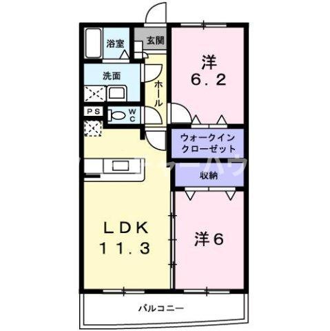 エストレーノ見川１００の間取り