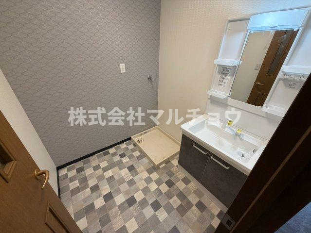 大和マンションの洗面所|脱衣スペースもあります