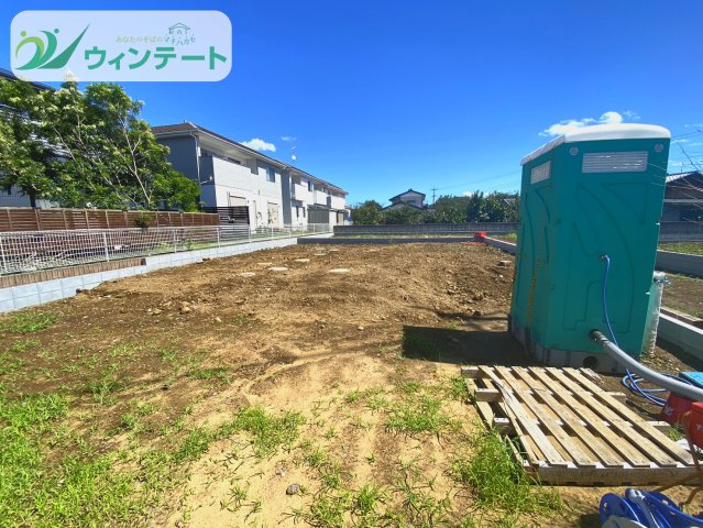 土浦市板谷第11　新築戸建の外観|更地の今だからこそ敷地の広さを実感できます！完成後のイメージを膨らませてみてください♪