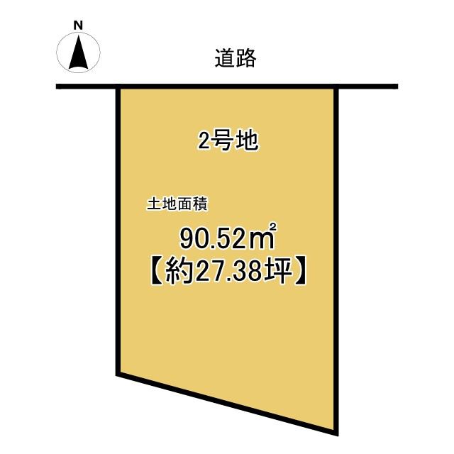 長岡京市調子一丁目の土地図|間口：約7.8ｍでゆとりがございます。