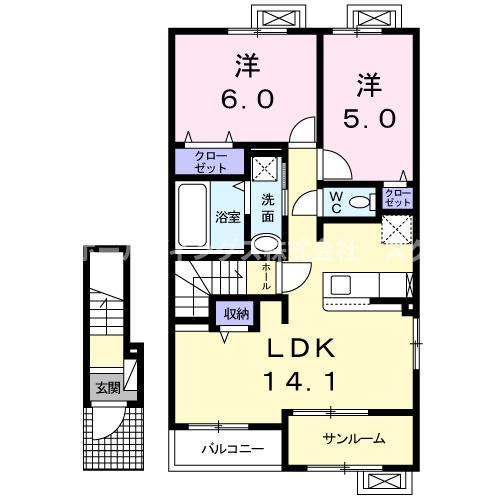 メゾンフランＦの間取り