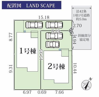 中央区由野台2丁目新築戸建て　4期2号棟の区画図|区画図「中央区由野台2丁目新築戸建て」