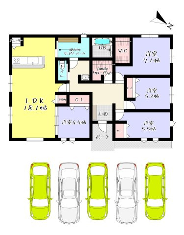 Colorisー小倉南区東水町4期　【小倉南区　新築戸建て】の間取り|Colorisー小倉南区東水町4期　【小倉南区　新築戸建て】