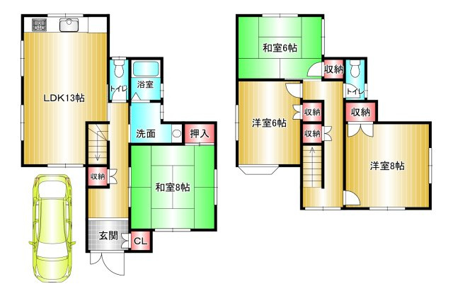 阪南市自然田　中古一戸建ての間取り