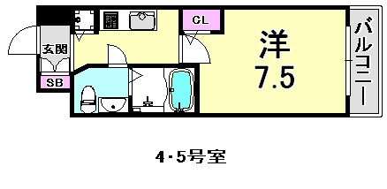 S-RESIDENCE神戸磯上通の間取り