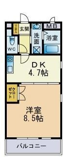 福岡市城南区堤１丁目の賃貸マンションの間取り|間取り図