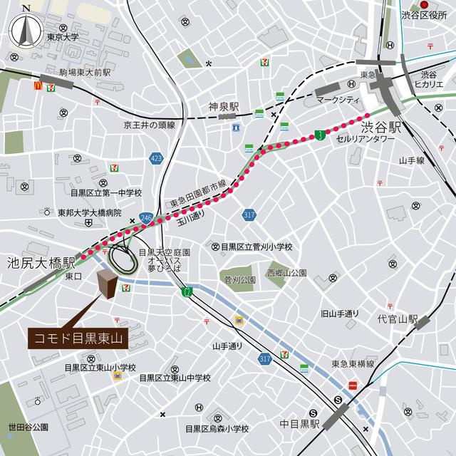 コモド目黒東山の地図