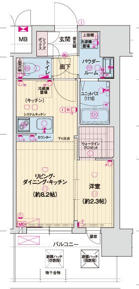 ソルテラス神戸ハーバーランドＡＲＣＯの間取り