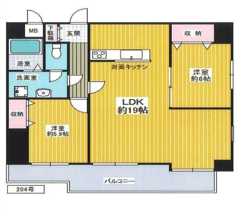 コスモアベニュー新長田の間取り