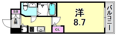 S-RESIDENCE神戸磯上通の間取り
