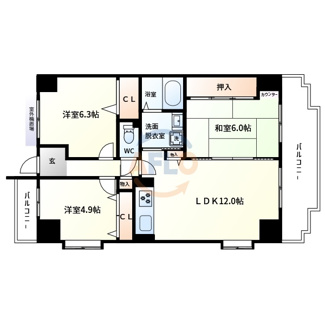 【間取り】 | 南海ハイライズフラット天下茶屋　橘小学校区 | 南海ハイライズフラット天下茶屋　間取り