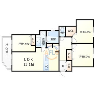 【間取り】 | Reglia今里North | Reglia今里North　間取り