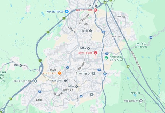神戸市北区惣山町　第3期　新築一戸建ての地図