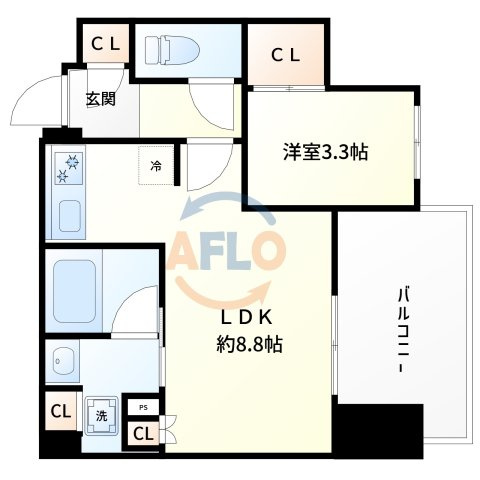 コンフォリア・リヴ本町WEST　Qの間取り|コンフォリア・リヴ本町WEST Q　間取り