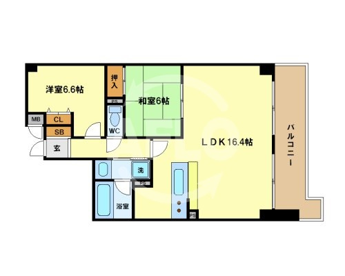 グランドメゾン江戸堀　西船場小学校区の間取り|グランドメゾン江戸堀　開放感ある間取り