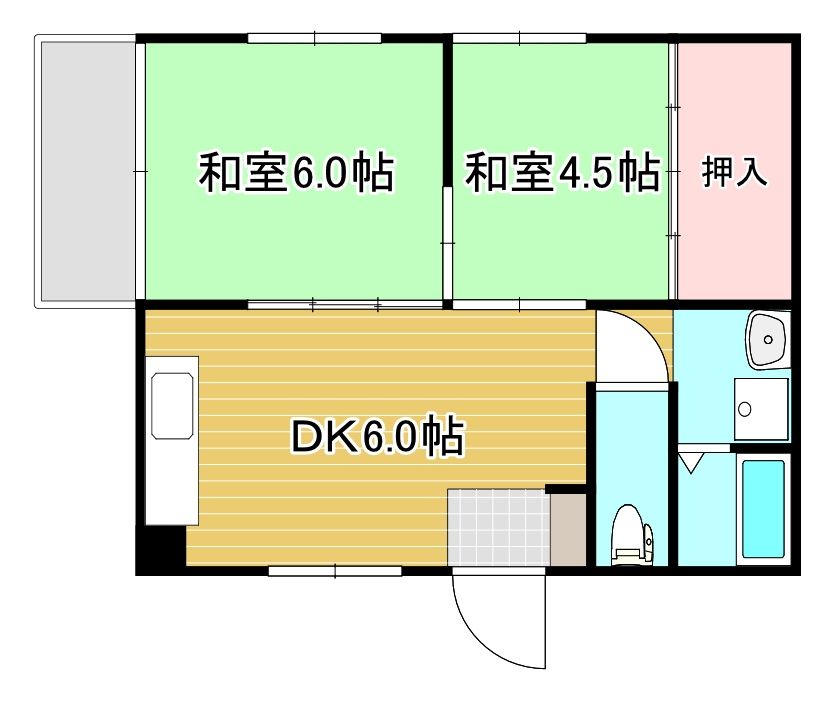 丸和コーポの間取り