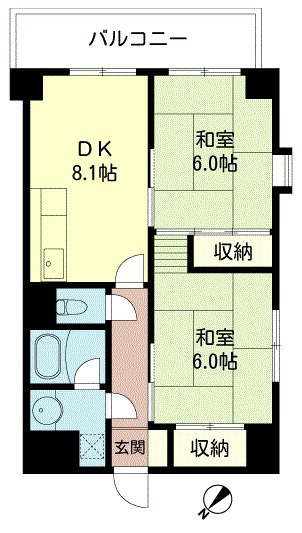 江戸川区東小岩３丁目の賃貸マンションの間取り
