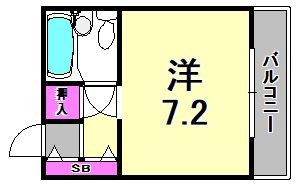 尼崎市立花町４丁目の賃貸マンションの間取り