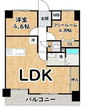 姫路市飾磨区今在家４丁目の中古マンションの間取り