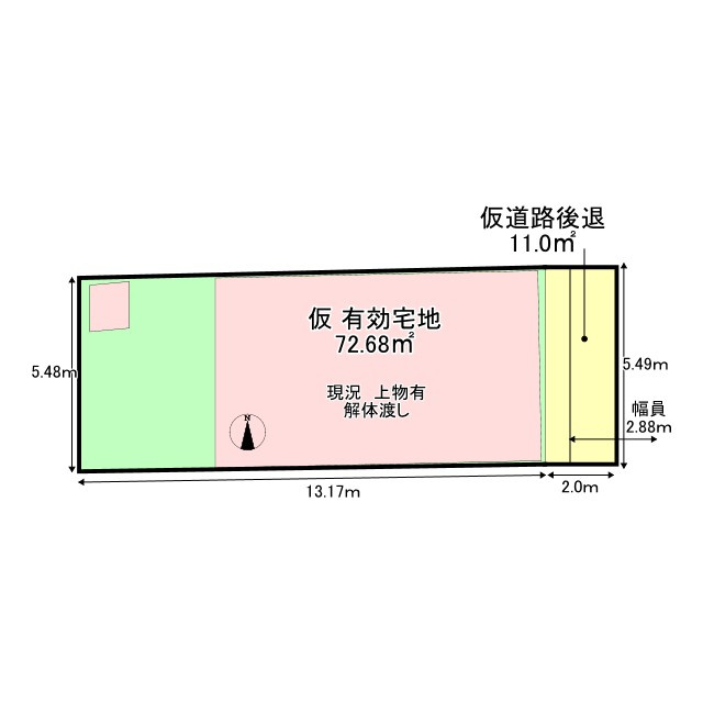 小山上板倉町 建築条件無し 土地の土地図