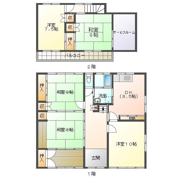 高師本郷町東上貸家の間取り