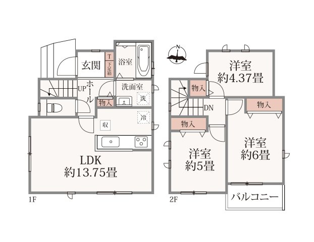 福岡市早良区干隈6丁目第1-2棟（A号棟）の間取り