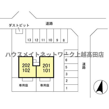 メゾンリベールの区画図|配置図