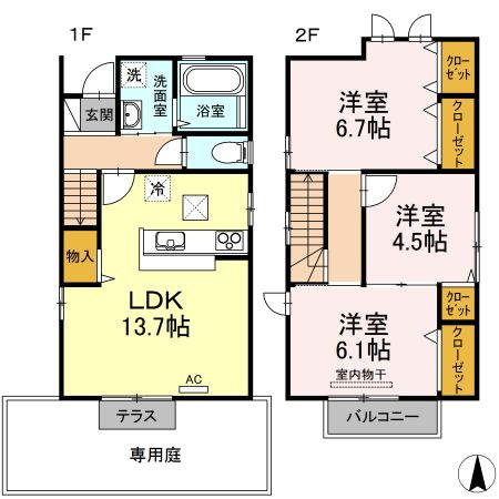 ロング　マレ伊福町　A棟の間取り