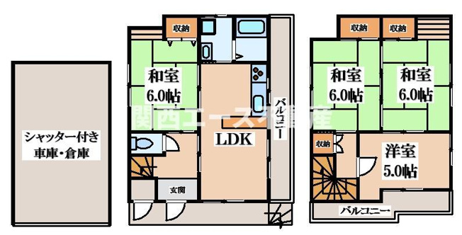 【間取り】 | 友井１丁目貸家