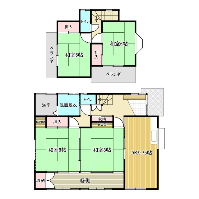 東松山市東平　中古売戸建の間取り