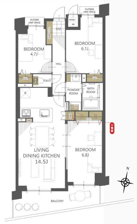 ファミール八王子並木町の間取り|～南東向き2LDK　全室6帖以上の快適住空間～