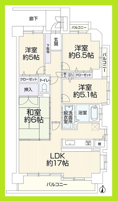 名古屋市港区小碓４丁目の中古マンションの間取り|◇４ＬＤＫ◇