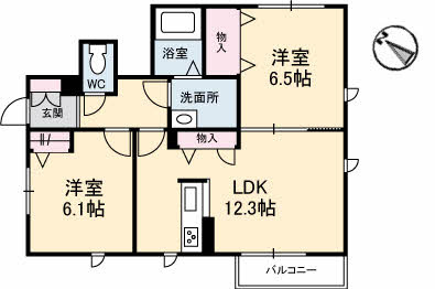 【間取り】 | エヌ・グランデ倉吉D棟