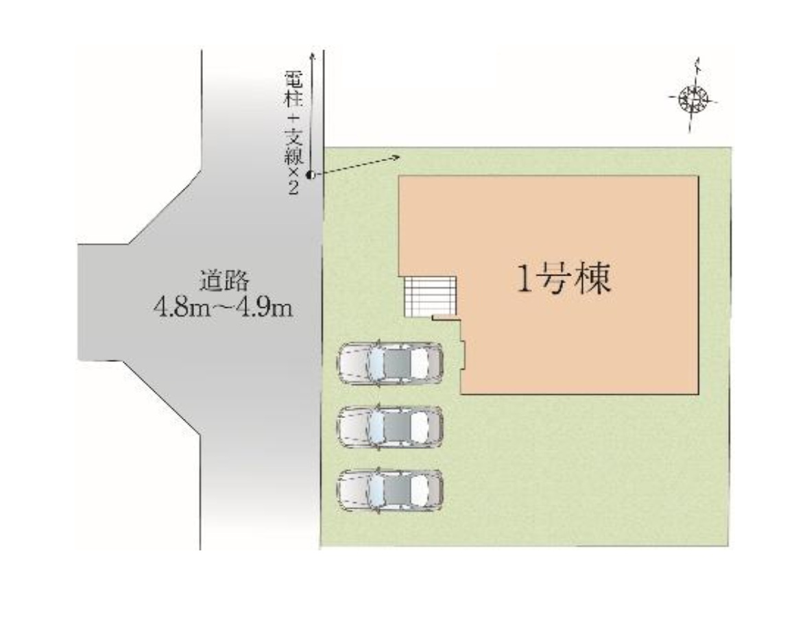 太宰府市石坂2丁目第5-1棟（1号棟）の区画図|配置図（1号棟）