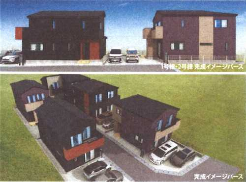 座間市ひばりが丘5丁目2期　新築戸建全1棟　№1の外観パース