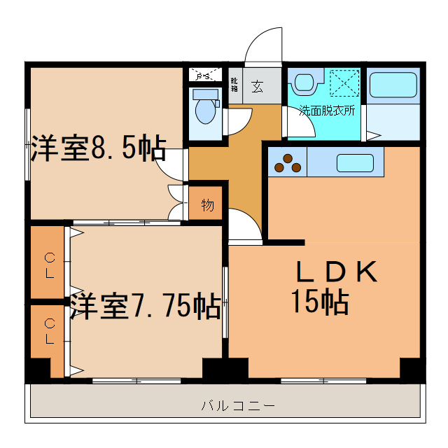 シャルム壱番館の間取り