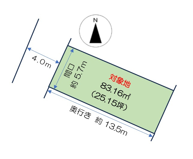 岡山市北区平山 土地の区画図|◆敷地面積は83.16㎡（25.15坪）ございます。