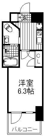 大阪市中央区瓦屋町１丁目の賃貸マンションの間取り