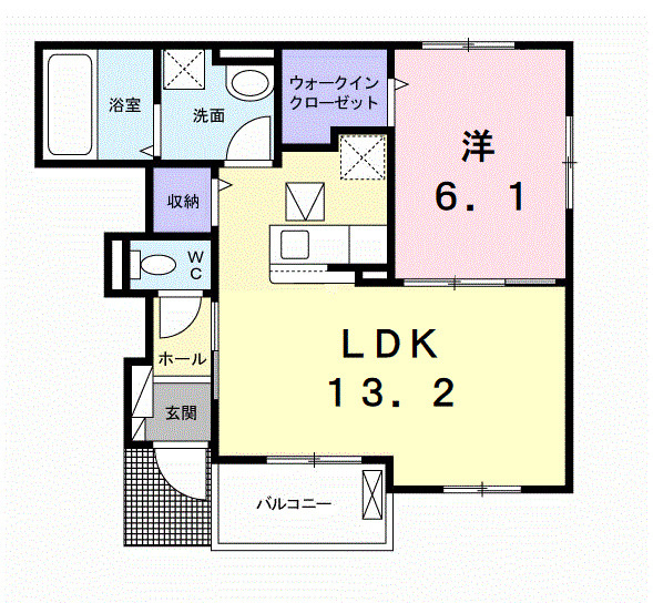 エスポワール谷町　Ａの間取り